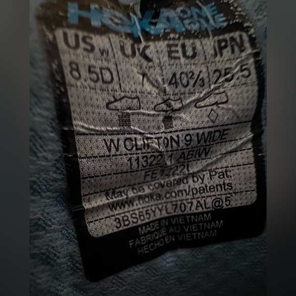 Hoka Clifton 9, size 8.5 D-wide, Airy blue - Picture 3 of 12